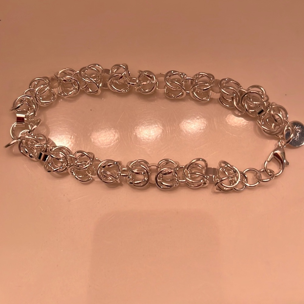 Stylish Sterling Silver Linked Bracelet